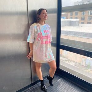 Bold & Beautiful Sequin T-Shirt Dress